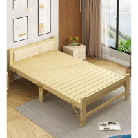 折疊床實木午休床1米2單人床成人家用90公分硬板小床出租屋簡易床