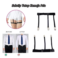 1 Pasang Suspender Kemeja Shirt Suspender Intactor Leg Suspender For Men Shirt Holder