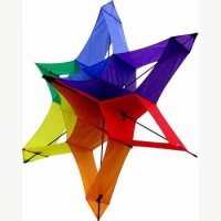 trilobite 3D cerf volant ripstop Diamond hexagon ripstop nylon rainbow spinner games outdoor single line kite manufacturers bar