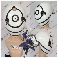 Mask Topeng Kayu Cosplay Anime Tobi Obito Uchiha Naruto White Putih