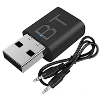 USB Bluetooth 5.0 Transmitter Receiver 5.0 + EDR Transmit/Receive Two-in-one Bluetooth 5.0 Adapter USB 3.5mm AUX Adapter Car TV