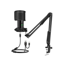【FIFINE】USB心型指向直播麥克風桌夾懸臂式(T683)