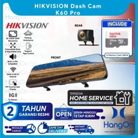 HIKVISION K60 Pro Car Dash Cam 2K Front+Rear 1440P QHD 1080P Full HD Layar IPS Touch Screen Voice Co