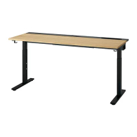 MITTZON 書桌/工作桌, 實木貼皮, 橡木/黑色