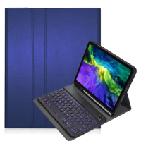 7 Backlit Colors Keyboard for iPad Pro 11 Keyboard Cover Leather Smart Case with Pencil Slot +Pen