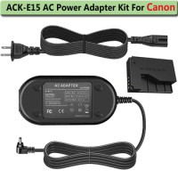 ACK-E15 AC Power Adapter LP-E12 Dummy Battery DR-E15 DC Coupler Charger Kit for Canon EOS Rebel SL1, PowerShot SX70 HS Cameras.