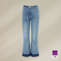 ILEY伊蕾 時尚漸層刷色微喇叭牛仔褲(藍色；M-XL)1231338602
