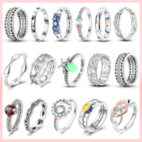 Hot Sales 2024 925 Sterling Silver Ring Infinite Love Original Design Starry Night Zircon Wedding Rings Jewelry Women Gift