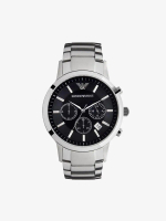Emporio Armani นาฬิกาข้อมือผู้ชาย Classic Chronograph Black Dial Steel Silver รุ่น Ar2434 เงิน One