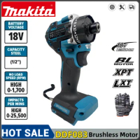 Makita DDF083 20+1 Torque 280N.m Brushless Electric Screwdriver Rechargeable Cordless Electric Drill Screw Driver