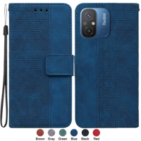 12C Etui for Xiaomi Redmi 12C 6.71“ Case for Xiaomi Redmi 12 C 12C Cases Magnetic Geometric Textile Pattern Wallet Leather Cover