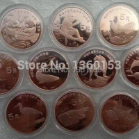 10pcs/lot 100% authentic china coin China's rare wild animals commemorative COINS 5 yuan face value of RMB COINS