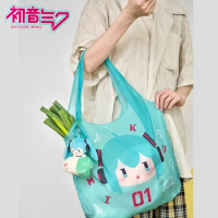 Original Hatsune Miku Plush Portable Eco-friendly Bag Gsm Anime Figure Model Toy Decoration Miku Kids Birthday Gifts