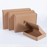 20pcs Kraft Paper Packaging Box Corrugated Paper Thickening Paper Express Transport Packing Fold Aircraft Boxes Packaging Box