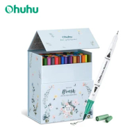 Ohuhu Art Markers Dual Tips Line Marker Set WaterColor Pen Coloring Water Color Brush Fineliner Pain