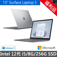 Microsoft微軟 A級福利品 Surface Laptop5 13吋輕薄觸控筆電-白金(i5-1235U/8G/256G/W11/QZI-00019-M00)