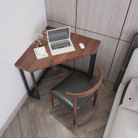 實木轉角書桌北歐簡約電腦颱式桌家用拐角冩字桌墻角三角桌子