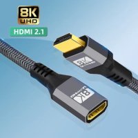 HDMI-Compatible extender Cable 8K 60Hz Male to Female 3D 4K 120Hz 48Gbps High Speed HDR for Macbook HD TV Laptop Projector PS4/5