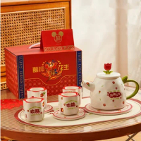 Creative Chinese Wedding Gift Tea Cup High Appearance Level Afternoon Tea Coffee Cup Set Home Ceramic Teapot
