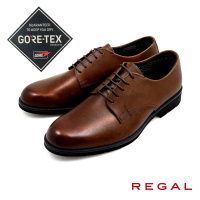 【REGAL】GORE-TEX日本原廠素面綁帶德比鞋 深棕色(34CL-DBR)