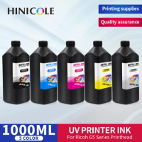 HINICOLE 1000ML/Bottle*5colors Dedicated UV ink For Ricoh GEN3 GEN 4 GEN5 printhead For Ricoh UV Printer 5 Color Option