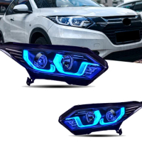 Headlight For Honda HRV Vezel Headlights 2015-2017 LED Head Lamp Car Styling DRL Signal Projector Lens Automotive Accessories