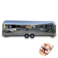 Stainless Steel Bus Deep Fryer Fast Food Trucks Street Mobile Food Trailer With Full Kitchen Equipments