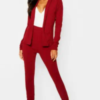 Tesco Slim Fit Women Suits Set With Shawl Lapel ( Jacket+Pants) Long Sleeve Suit Women Jacket Suits Female Ladies Customize Made