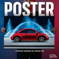Poster VW Combi T1 Transporter Blue Bisa Cetak Custom Hiasan Dinding Kamar Cowo Otomotif Hippie Van 