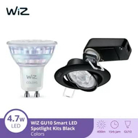 WiZ Lampu Smart LED Spotlight GU10 4,7W Kits Black (Hitam)
