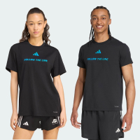 adidas วิ่ง เสื้อยืดพิมพ์ลาย FOLLOW THE LINE UNITEFIT Unisex สีดำ JX3181
