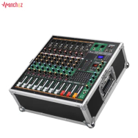 GAX-MK280 Green Audio Portable Mixer Sound Console High Power Integrated Power Amp Mixer 8 Channel 16 Kinds of Digital ECHO DJ