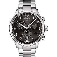 TISSOT 天梭 官方授權 韻馳系列 Chrono XL計時手錶 送禮推薦-灰x銀/45mm T1166171105701