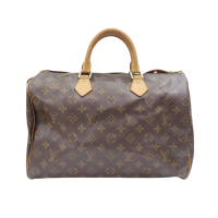 【二手名牌BRAND OFF】LOUIS VUITTON LV 路易威登 棕色 原花 帆布 Speedy 35 手提包 M41524