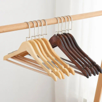 【JOSIC】30入高級服飾店用原木防滑有桿衣架(成人衣架 木頭衣架)