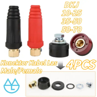 4PCS Konektor Kabel Las Male Female 10-25/35-50/50-70mm Soket Kabel Konektor Cepat Mesin Las