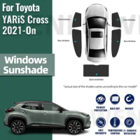 For Toyota YARiS Cross XP210 2021 2022 2023 2024 Magnetic Car Sunshade Front Windshield Curtain Rear Side Window Sun Shades