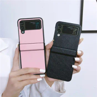 Litchi Leather Phone Case For Samsung Galaxy Z Flip 5 Case For Galaxy Z Flip 4 Cover Z Flip 4 Capa Z Flip 3 Case ZFlip5 Case