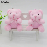 40Pcs/Lot Kawaii Small Joint Teddy Bears Stuffed Plush With Chain Sit Height 10CM Teddy-Bear Mini Bear Ted Plush Toys Gifts 0142