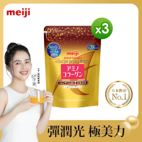 【Meiji 明治】膠原蛋白粉璀璨金28日份袋裝(196gx3袋)