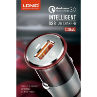 LDNIO C304Q Fast Car Charger With 1 USB port supported QC3.0 Quickly ChargingSingapore Ready Stock