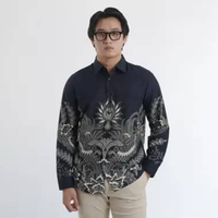 Platini Kemeja Batik Pria Lengan Panjang Katun 36119 NAVY M