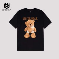 Áo Thun Tay Lỡ HY Korea In Hình Gấu Litter Form Rộng 17.