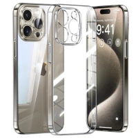 Transparent Protective Case For Apple iPhone 15 Pro Max Soft Silicone Shell iPhone 11 12 13 Mini 14 Plus Clear Bumper Back Cover
