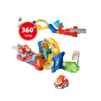 【Vtech】嘟嘟聲光互動車-360度旋轉軌道組(建構玩具大推薦)