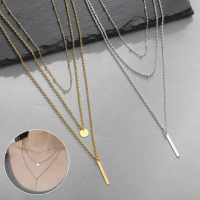 Trade Hot Accessory New Copper Bead Chain Sequin Metal Multi-layer Round Choker Necklace Piece H4H6