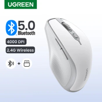 UGREEN Wireless Mouse Bluetooth 5.0 Ergonomic 4000 DPI 6 Mute Buttons For MacBook Computer Tablet Laptop PC 2.4G Wireless Mice