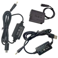 PD USB-C Convertor+USB Convertor+DMW-DCC8 DC Coupler Replacement DMW-BLC12 Battery for Panasonic Lumix DMC-FZ2500 G7 6 5 GH2 G95