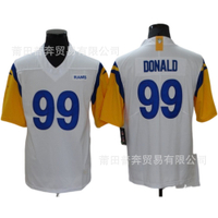 Embroidered Football Jersey NFL Football Jersey Rams Los Angeles Rams 99 # Donald Donald Embroider