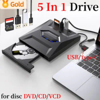 Type C/USB 3.0 External CD DVD Drive CD Player PC DVD-RW ROM Player CD-RW External CD DVD Drive For Macbook Laptop Desktop